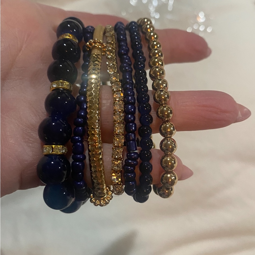 NEW Navy Blue and gold bracelets